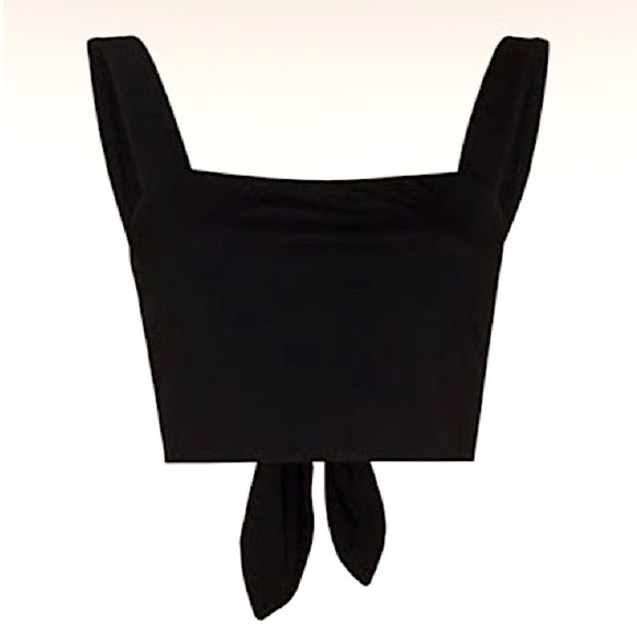 Reformation Jenine Tie Back Crop Top Black Like New Size XS - Picture 8 of 8